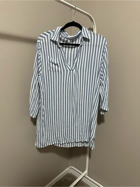 Raviya Blue and White Striped Tunic